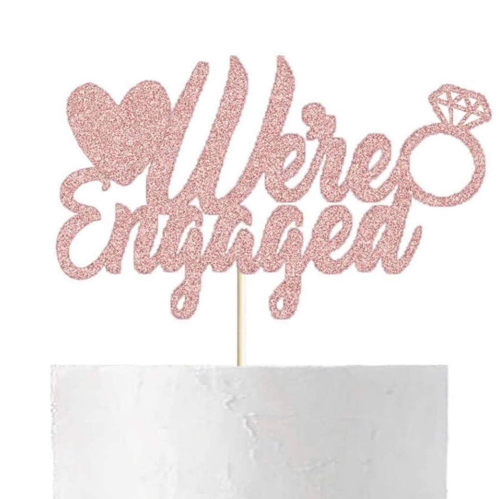 Engaged cake topper